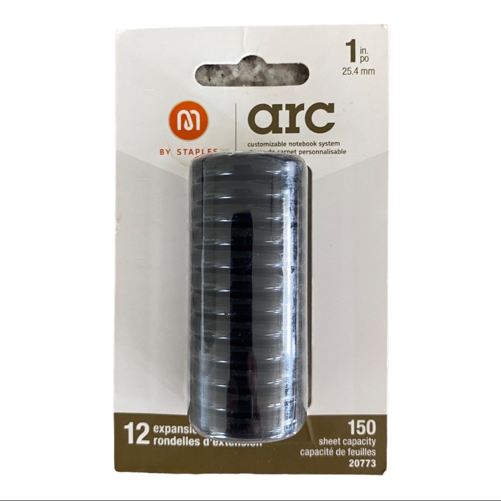 New STAPLES ARC Black 1” DISC Notebook System 12